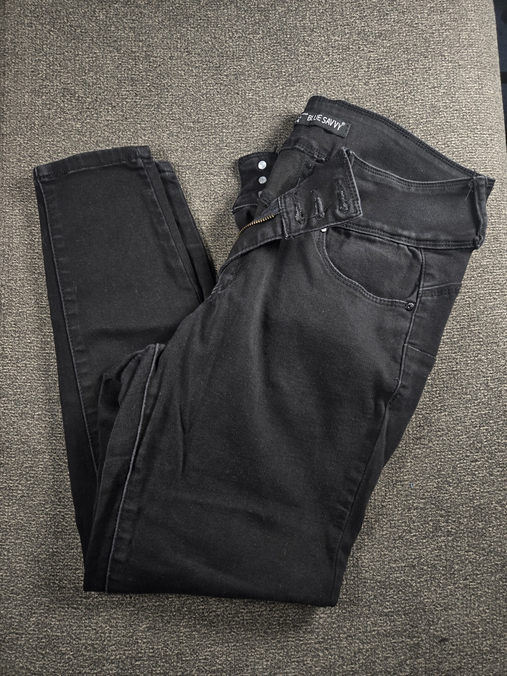 Blue Savvy Black High-Waist Skinny Jeans